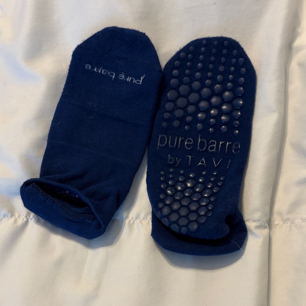 Pure Barre Navy Grip No-Show Athletic Socks